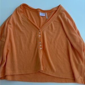 urban outfitters out from under orange long sleeve button top